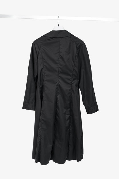 Sarah Pacini Black Asymmetrical Cowl-Neck Coat