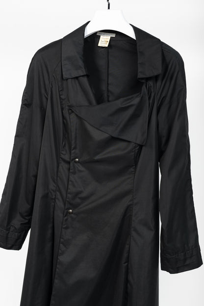 Sarah Pacini Black Asymmetrical Cowl-Neck Coat