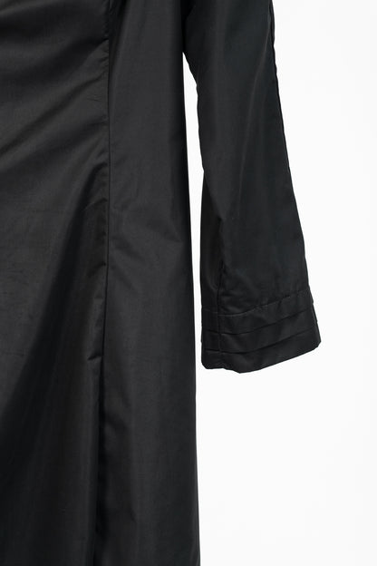 Sarah Pacini Black Asymmetrical Cowl-Neck Coat