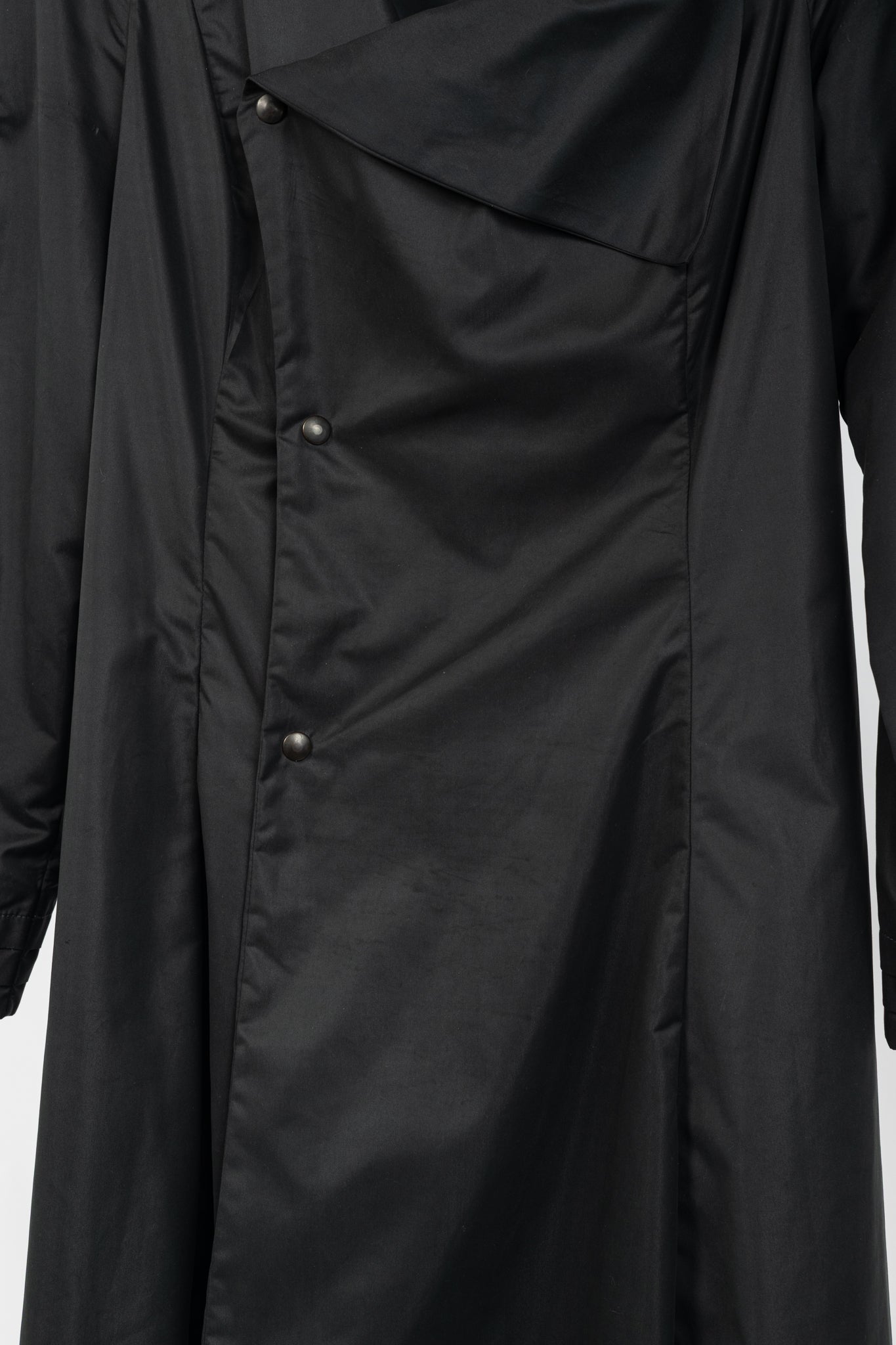 Sarah Pacini Black Asymmetrical Cowl-Neck Coat