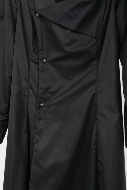 Sarah Pacini Black Asymmetrical Cowl-Neck Coat