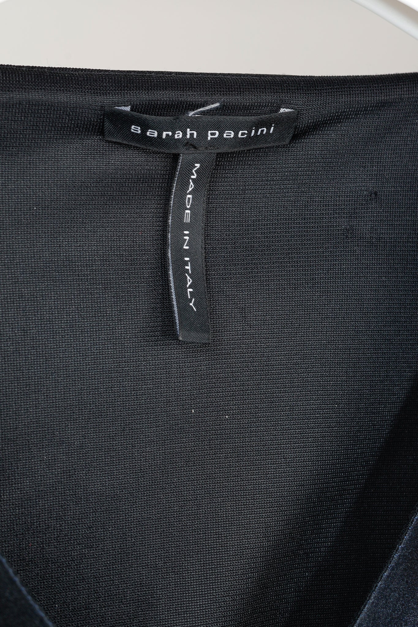 Sarah Pacini Midnight Metal Blue Stretch Size-Zip Midi Dress