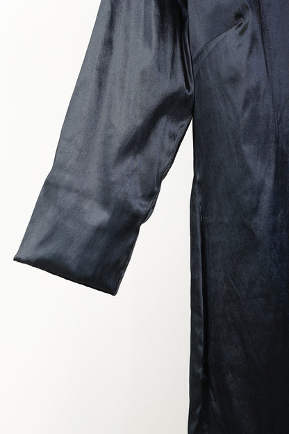 Sarah Pacini Midnight Metal Blue Stretch Size-Zip Midi Dress