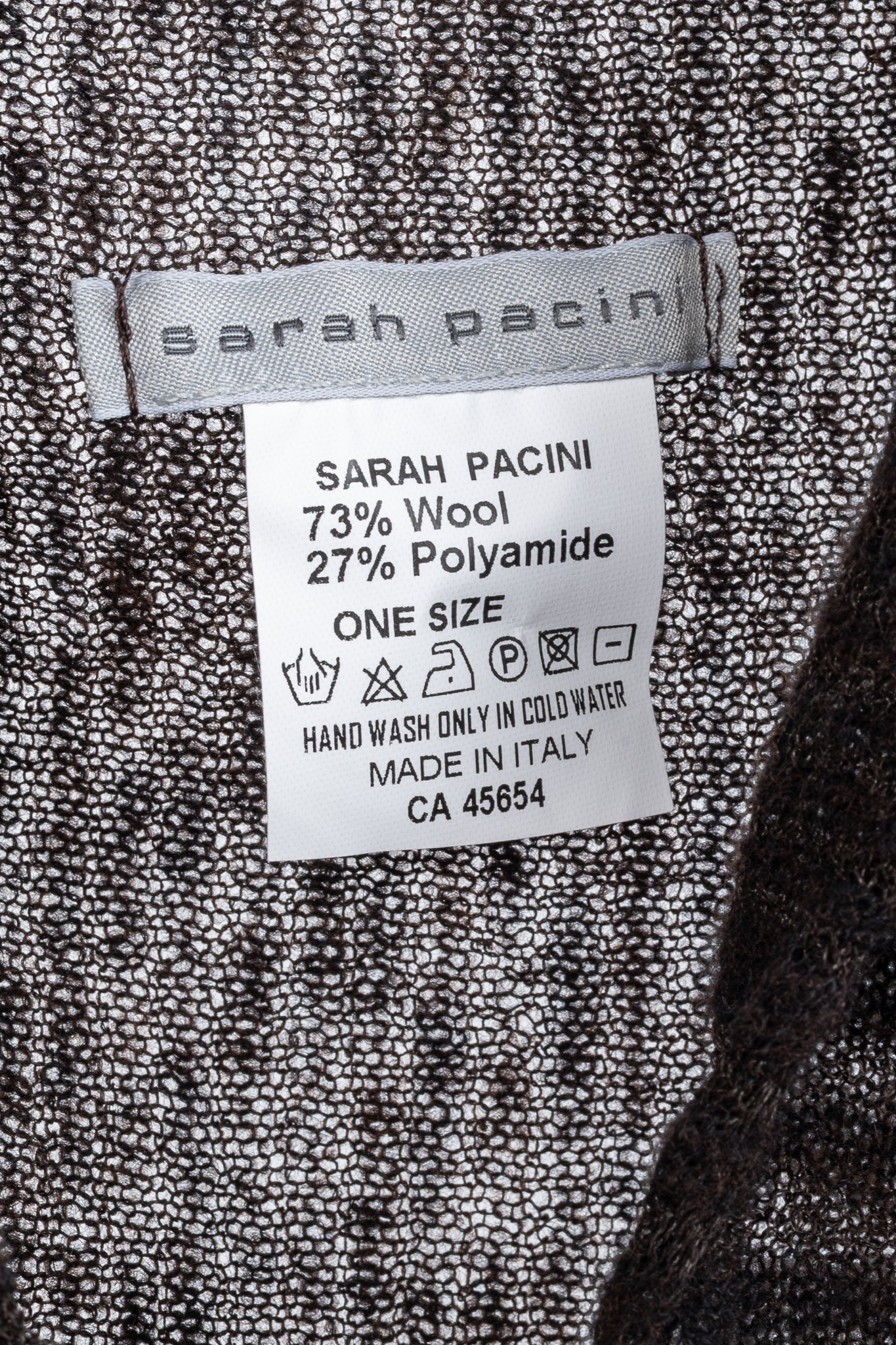 Sarah Pacini Brown Wool-Blend Burnout-Stripe Cardigan
