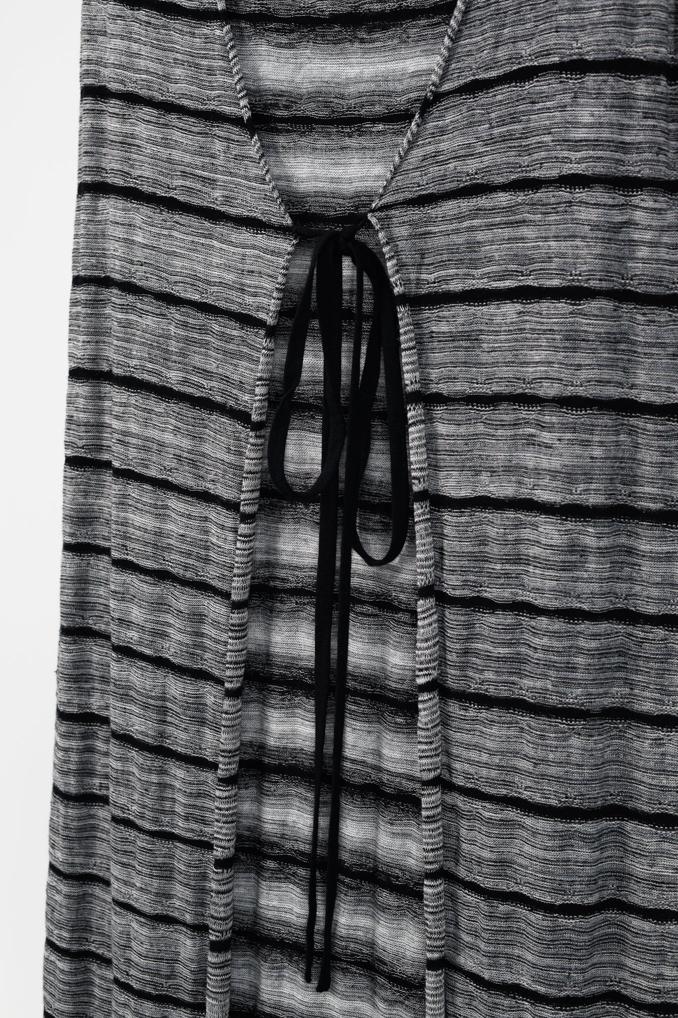 Sarah Pacini Grey & Black Striped-Knit Maxi Dress