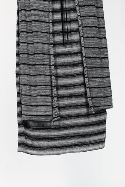 Sarah Pacini Grey & Black Striped-Knit Maxi Dress