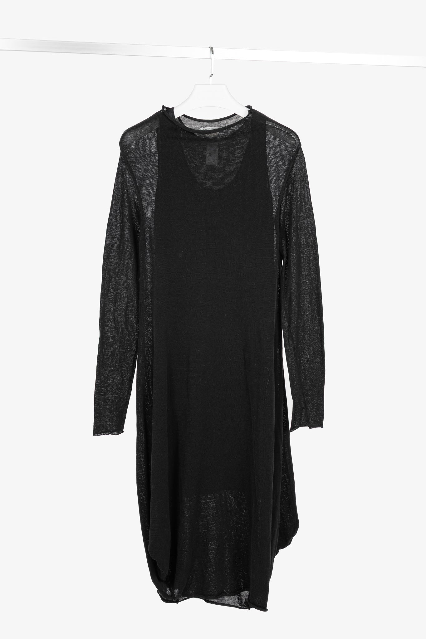 Sarah Pacini Black Knit Long-Sleeve Midi Dress