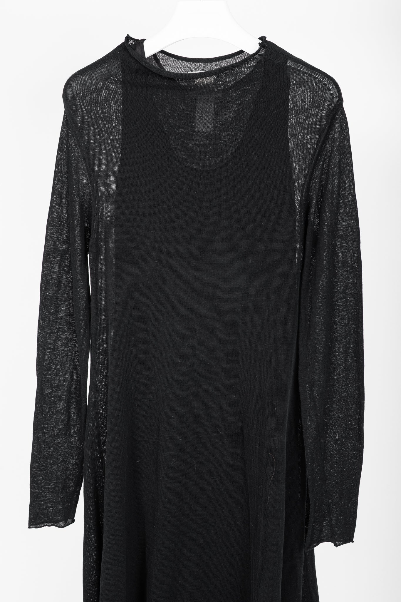 Sarah Pacini Black Knit Long-Sleeve Midi Dress