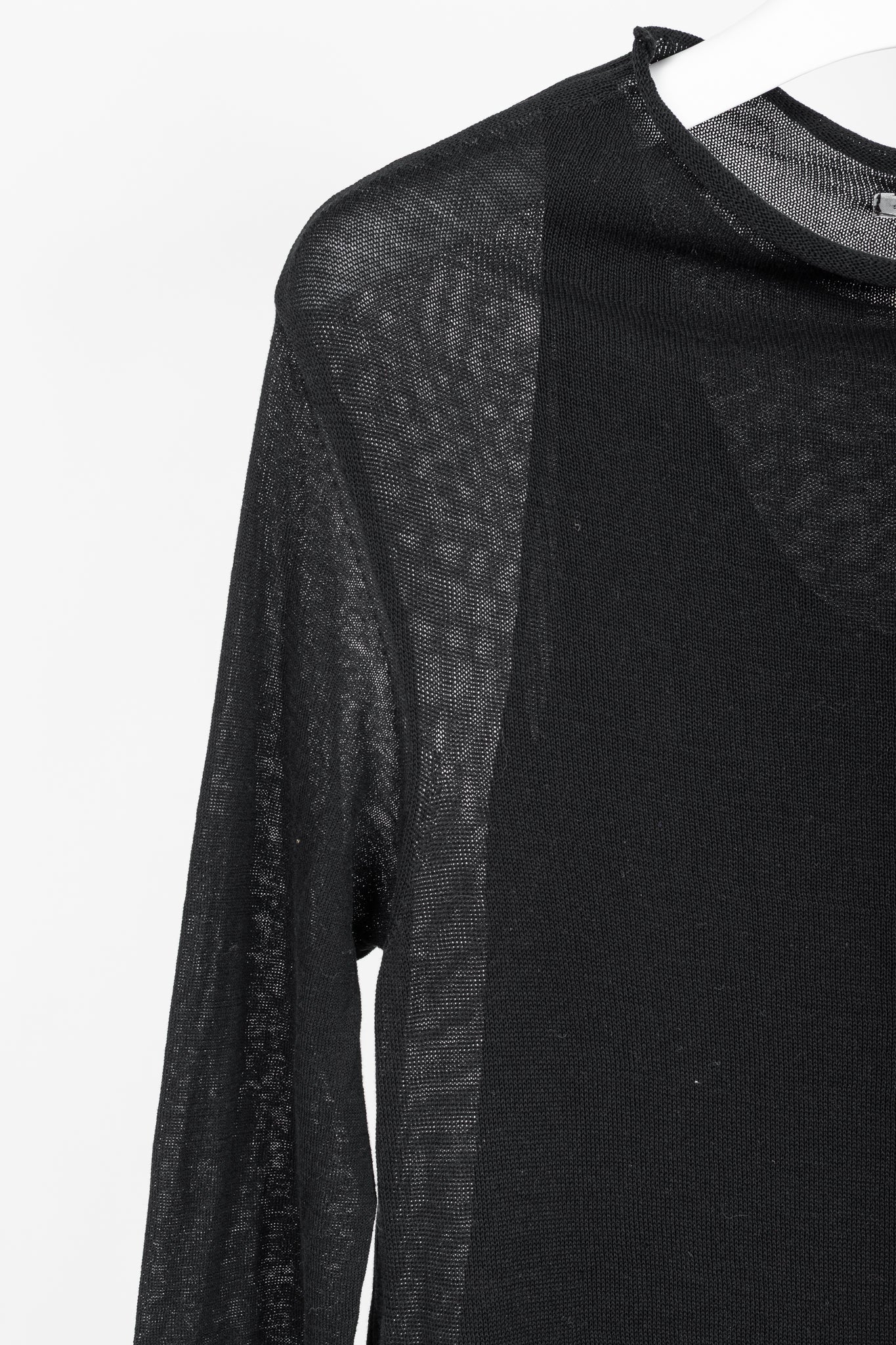 Sarah Pacini Black Knit Long-Sleeve Midi Dress