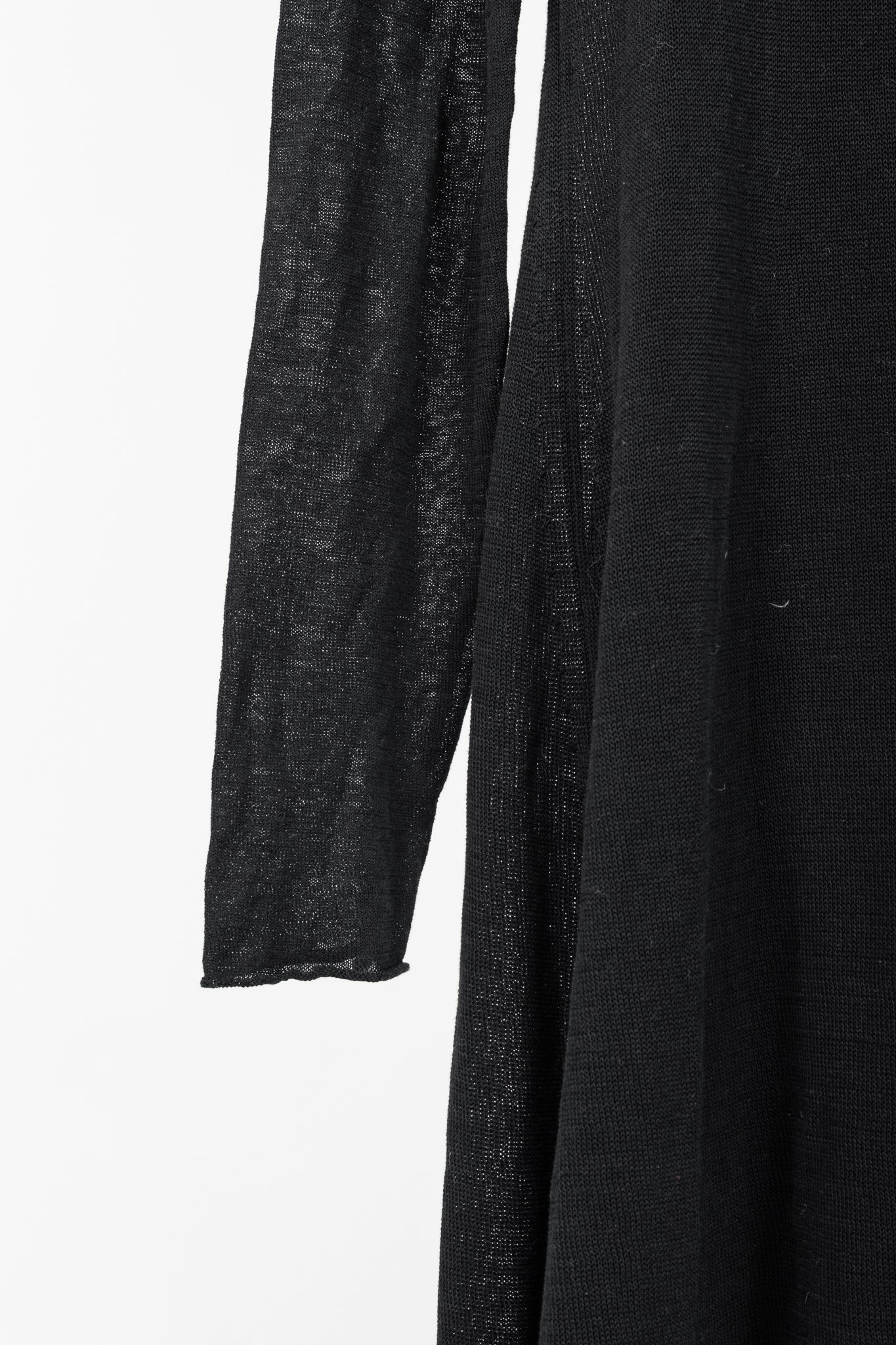Sarah Pacini Black Knit Long-Sleeve Midi Dress