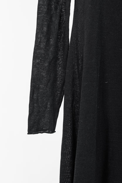 Sarah Pacini Black Knit Long-Sleeve Midi Dress
