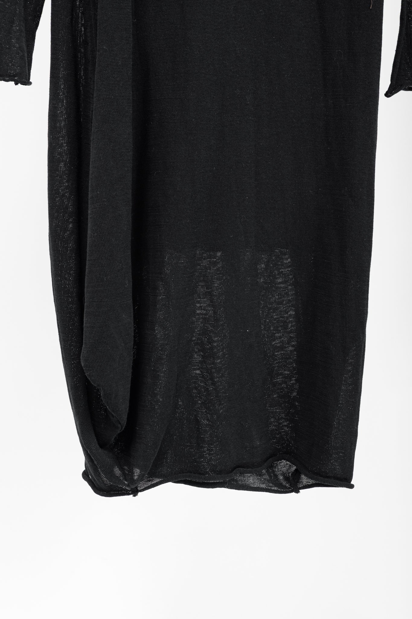 Sarah Pacini Black Knit Long-Sleeve Midi Dress