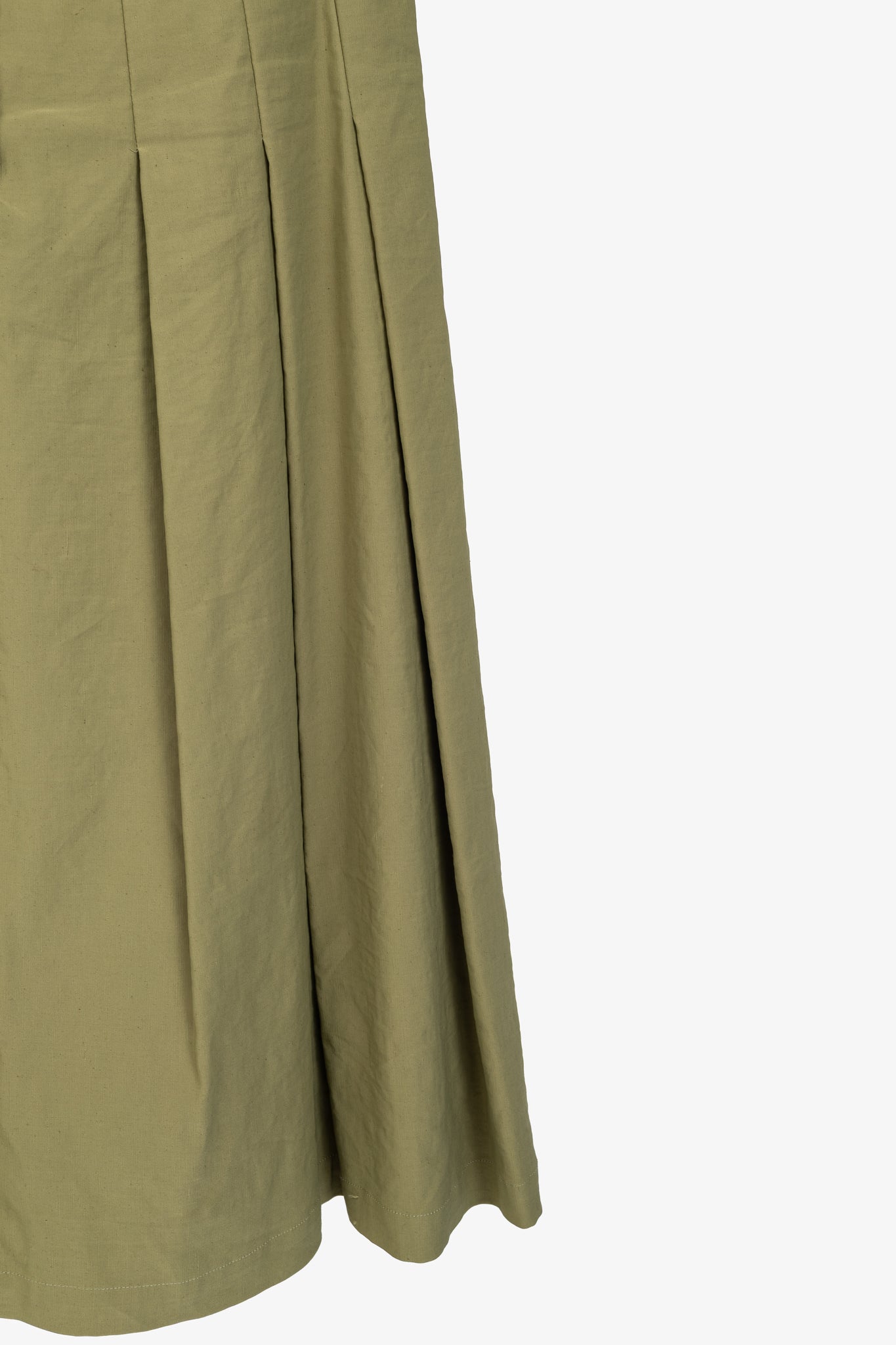 Sarah Pacini Green Stretch-Linen Zip Asymmetrical Midi Dress