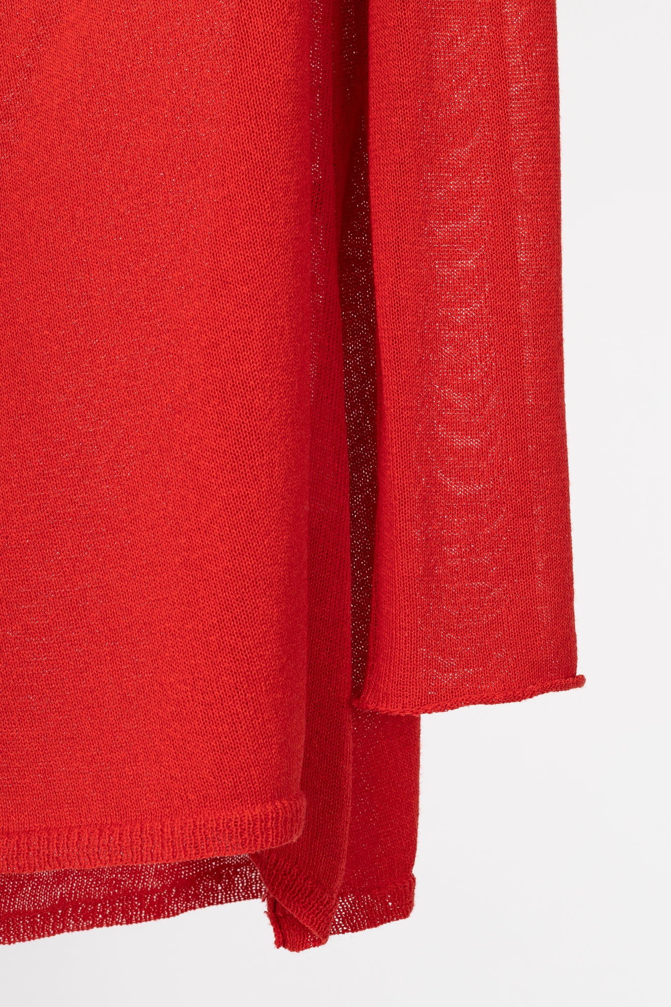 Sarah Pacini Red Linen-Blend Knit Cowl Sweater
