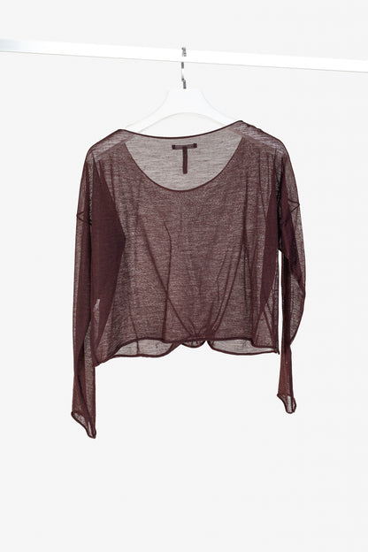 Sarah Pacini Burgundy Metallic-Splatter Lightweight-Knit Sweater