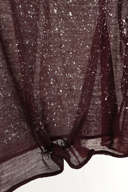 Sarah Pacini Burgundy Metallic-Splatter Lightweight-Knit Sweater