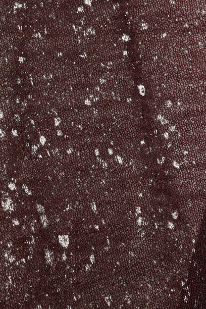 Sarah Pacini Burgundy Metallic-Splatter Lightweight-Knit Sweater