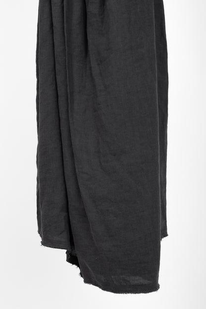 Sarah Pacini Grey Linen Tie-Waist Sleeveless Midi Dress