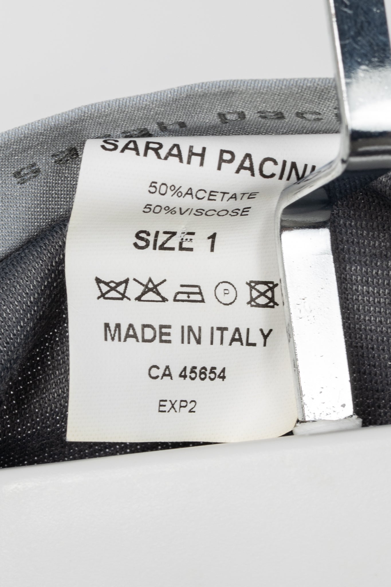 Sarah Pacini Shiny Grey Jersey Cowl Tank