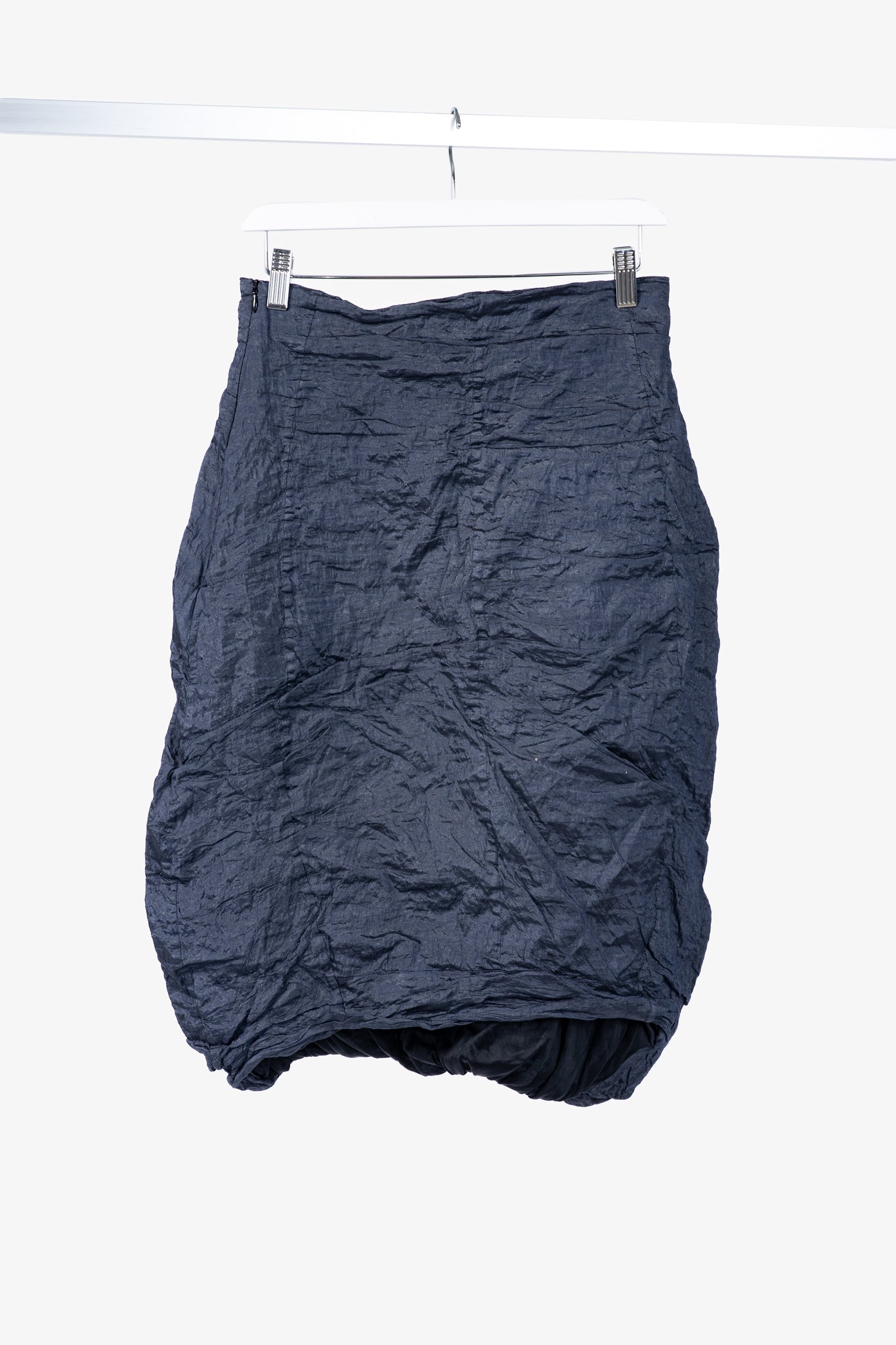 Sarah Pacini Navy Metallic Crinkled Bubble Skirt