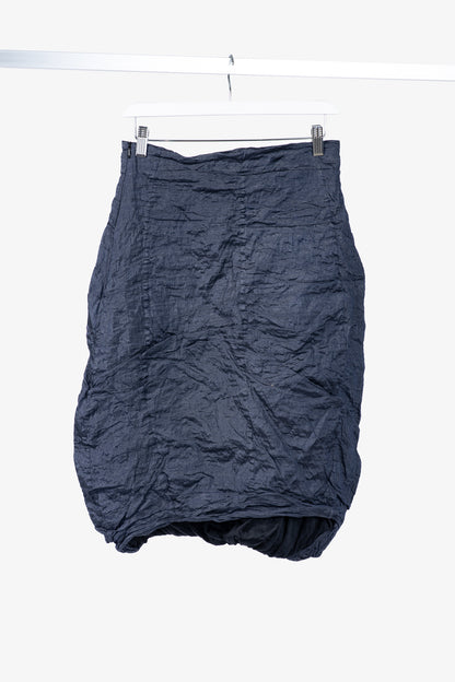 Sarah Pacini Navy Metallic Crinkled Bubble Skirt