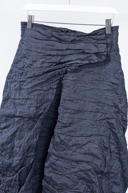 Sarah Pacini Navy Metallic Crinkled Bubble Skirt
