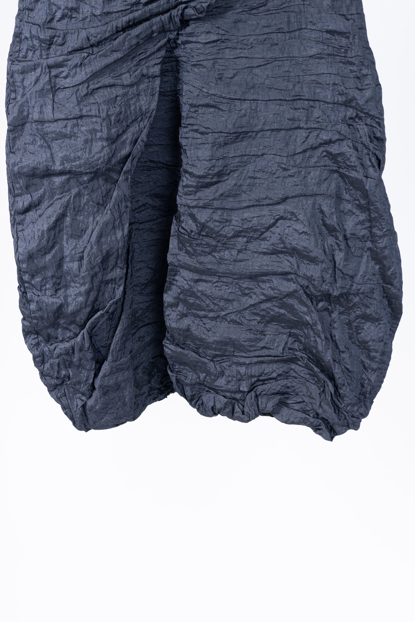 Sarah Pacini Navy Metallic Crinkled Bubble Skirt
