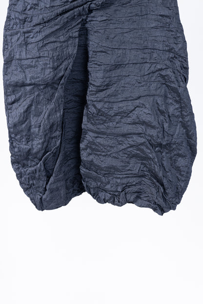 Sarah Pacini Navy Metallic Crinkled Bubble Skirt