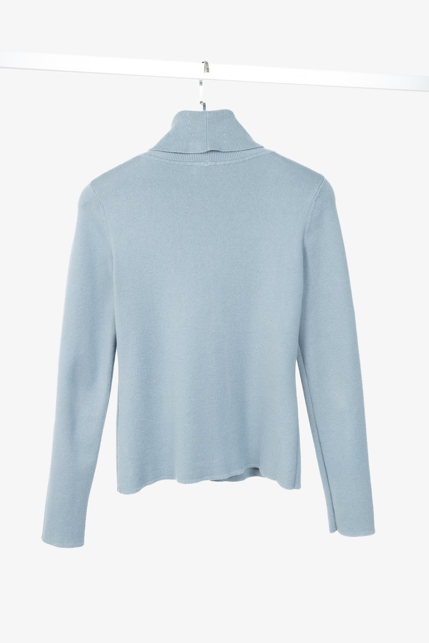 See by Chloe Dusty Blue Cotton & Wool Bisou Turtleneck