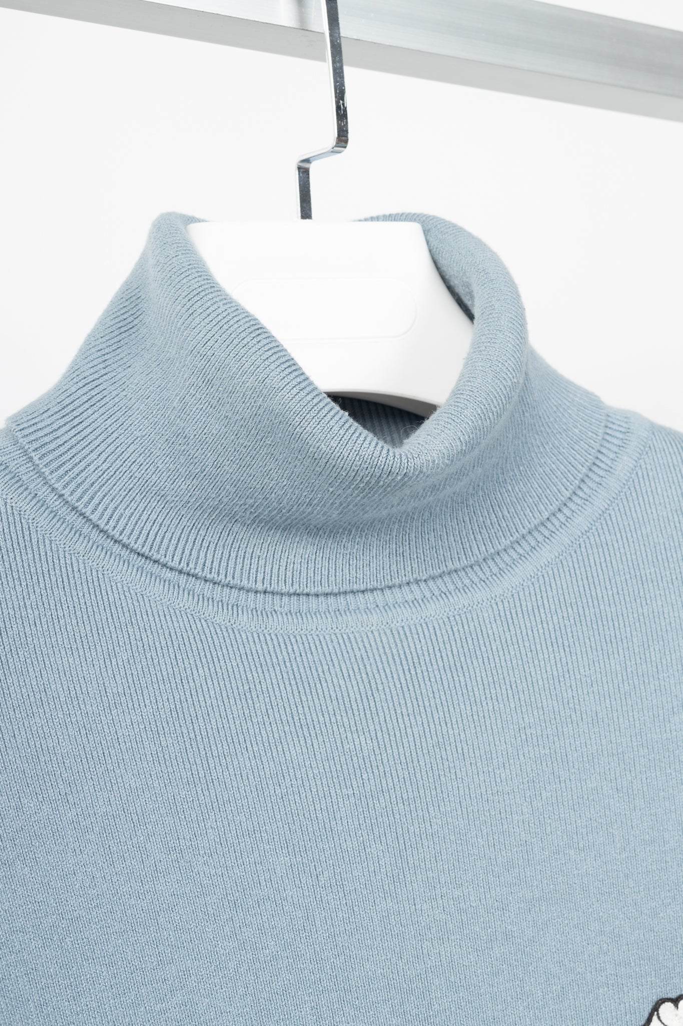 See by Chloe Dusty Blue Cotton & Wool Bisou Turtleneck