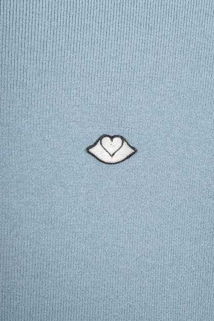 See by Chloe Dusty Blue Cotton & Wool Bisou Turtleneck