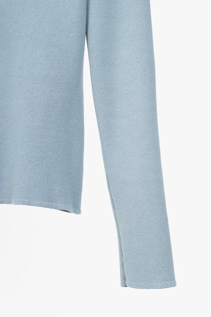 See by Chloe Dusty Blue Cotton & Wool Bisou Turtleneck