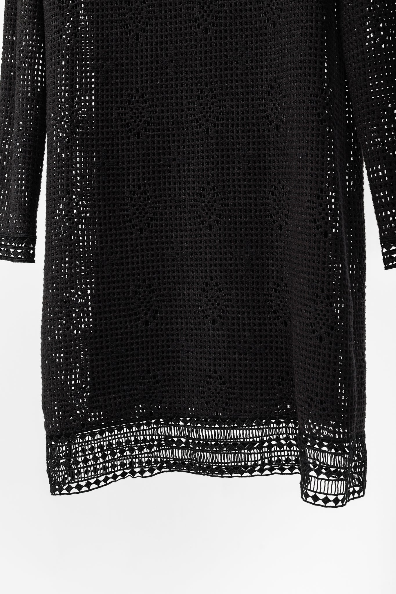 See by Chloe Black Crochet Long-Sleeve Mini Dress – Blogger Armoire