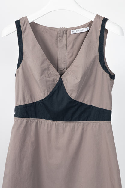 See by Chloe SS11 Mauve Two-Tone Sateen Dress