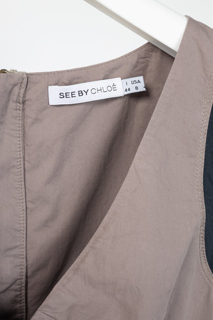 See by Chloe SS11 Mauve Two-Tone Sateen Dress