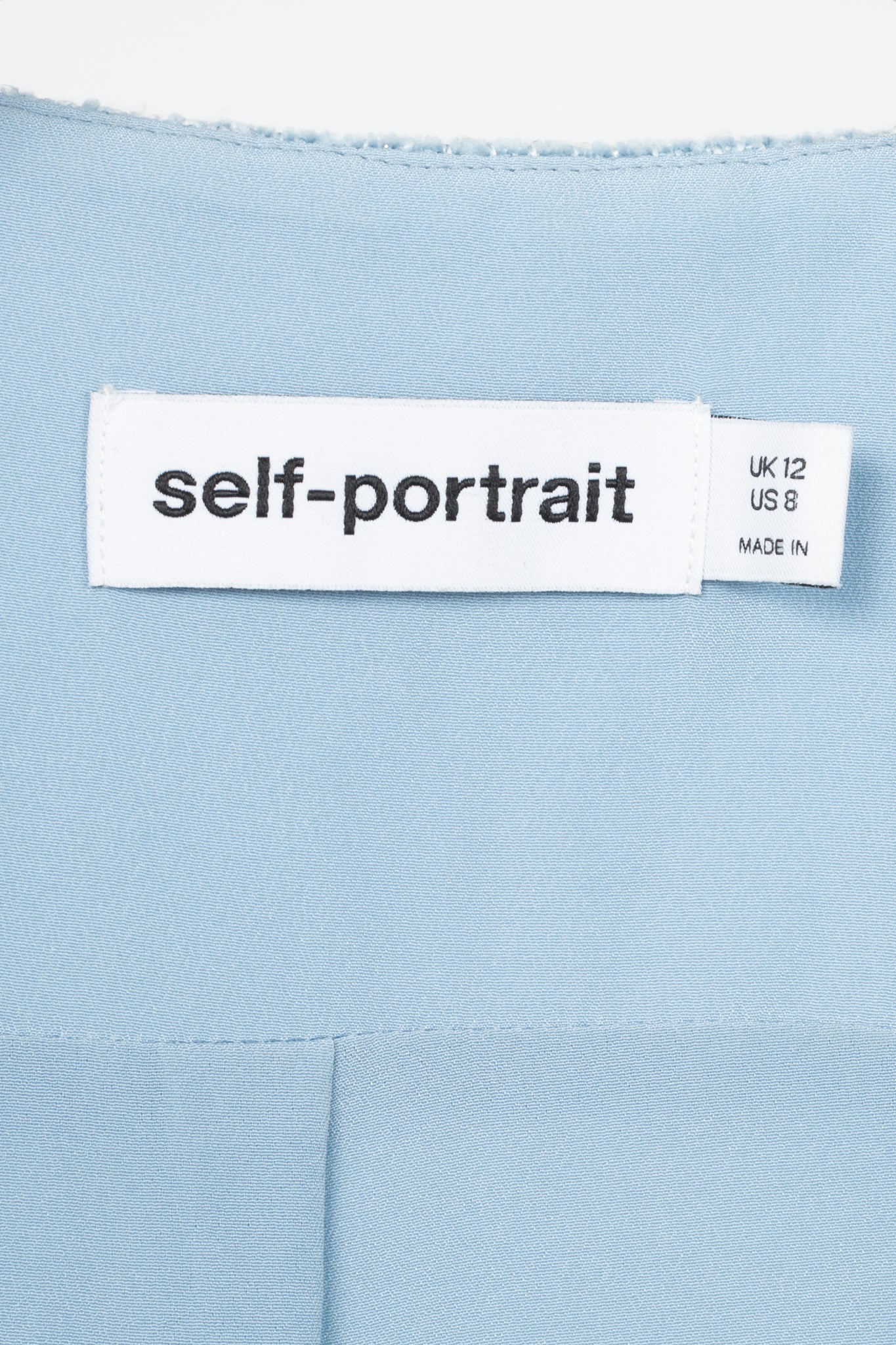 Self-Portrait SS24 Blue Sequin Boucle Feather Mini Dress