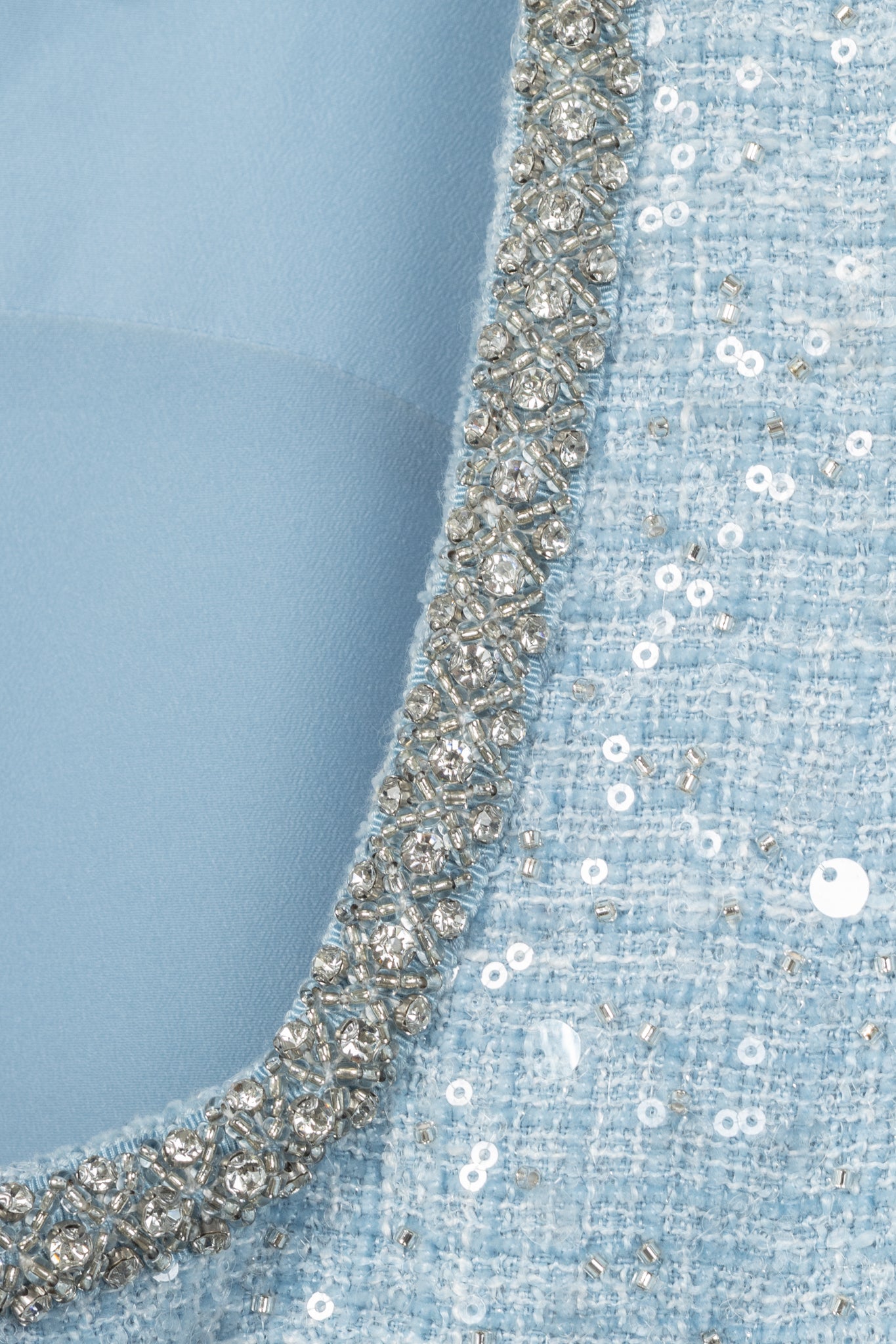 Self-Portrait SS24 Blue Sequin Boucle Feather Mini Dress