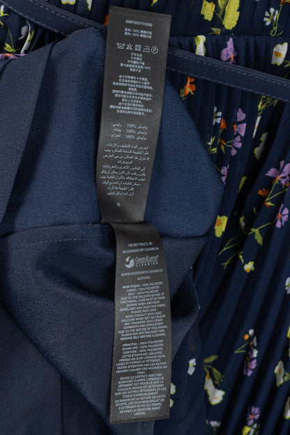 Self-Portrait SS/24 Navy Floral Chiffon Mini Dress