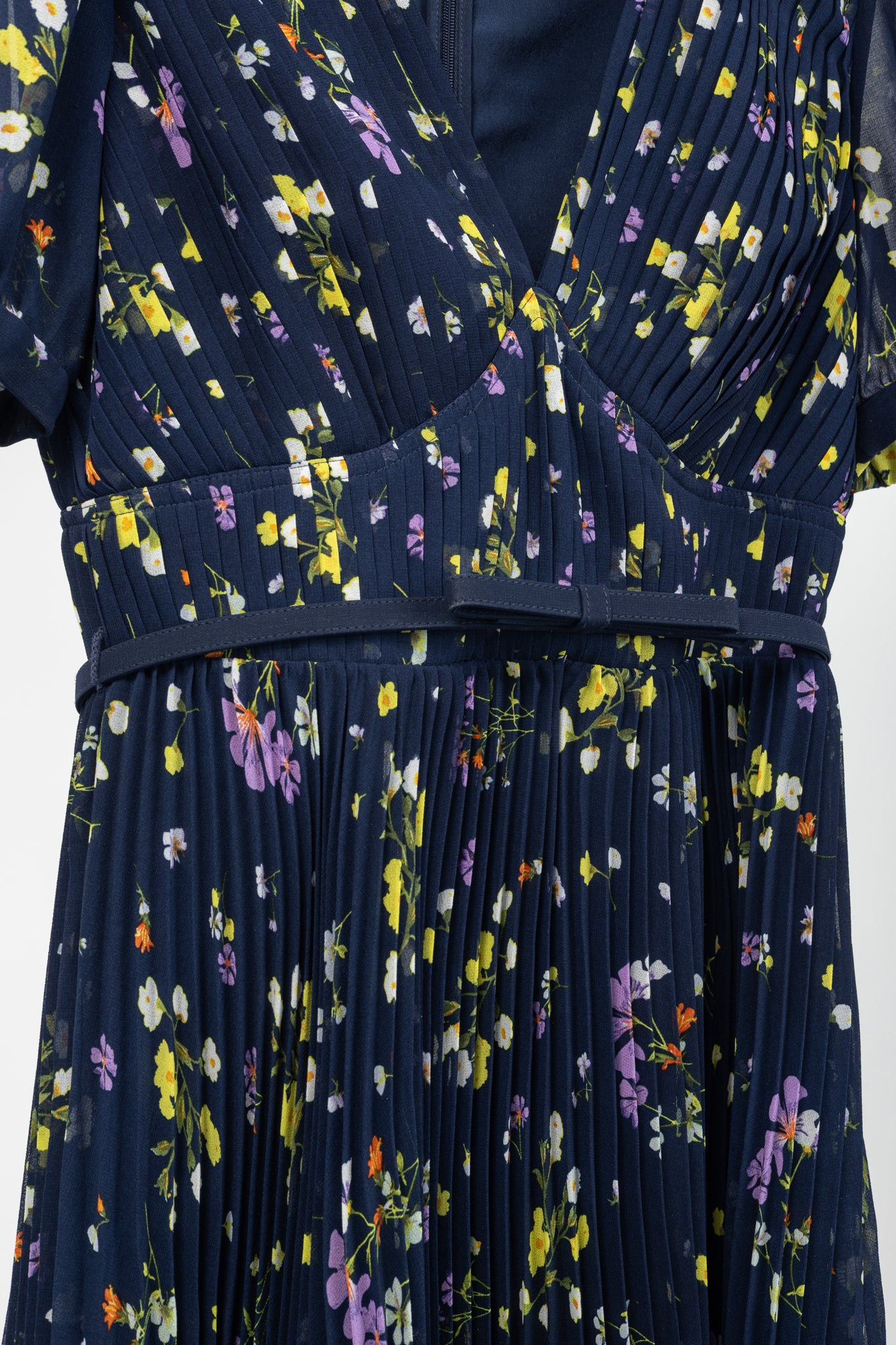 Self-Portrait SS/24 Navy Floral Chiffon Mini Dress