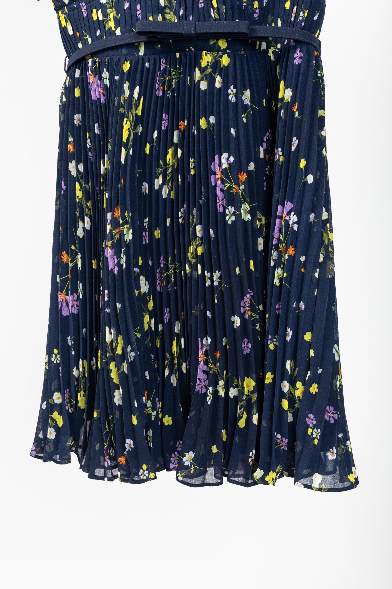 Self-Portrait SS/24 Navy Floral Chiffon Mini Dress