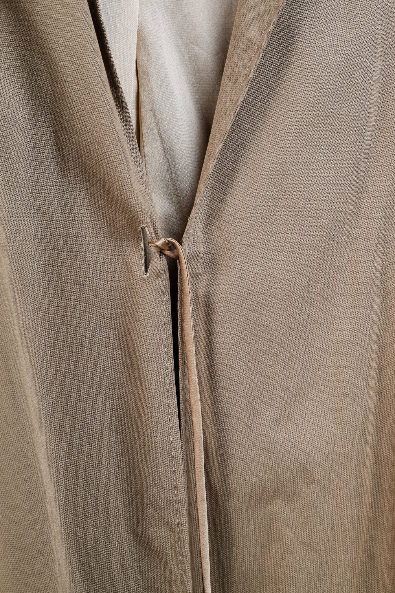 Sharon Wauchob Khaki Cotton Twill Tie-Waist Coat