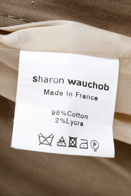 Sharon Wauchob Khaki Cotton Twill Tie-Waist Coat