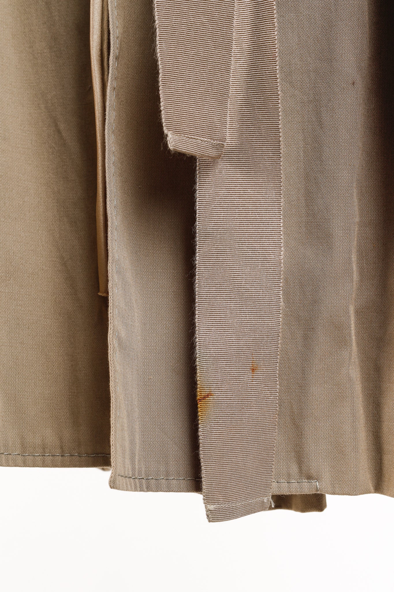 Sharon Wauchob Khaki Cotton Twill Tie-Waist Coat