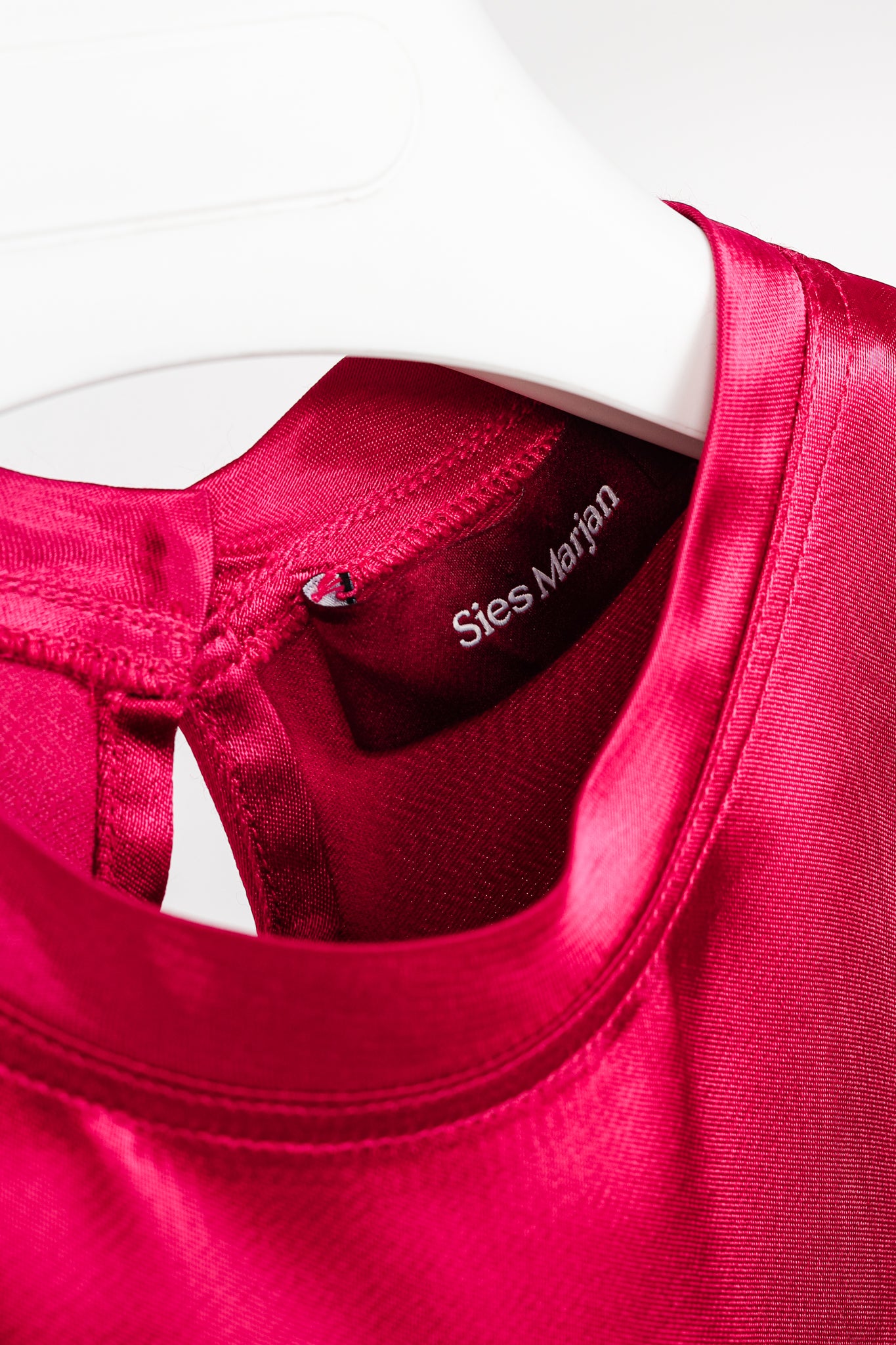 Sies Marjan Pink Viscose-Satin Open-Sleeve Blouse
