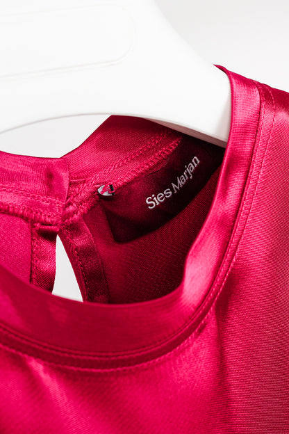 Sies Marjan Pink Viscose-Satin Open-Sleeve Blouse