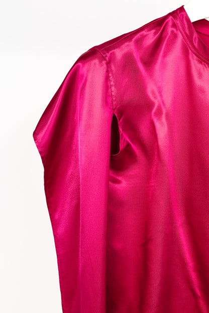 Sies Marjan Pink Viscose-Satin Open-Sleeve Blouse