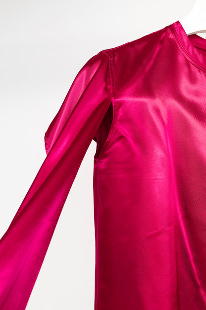 Sies Marjan Pink Viscose-Satin Open-Sleeve Blouse