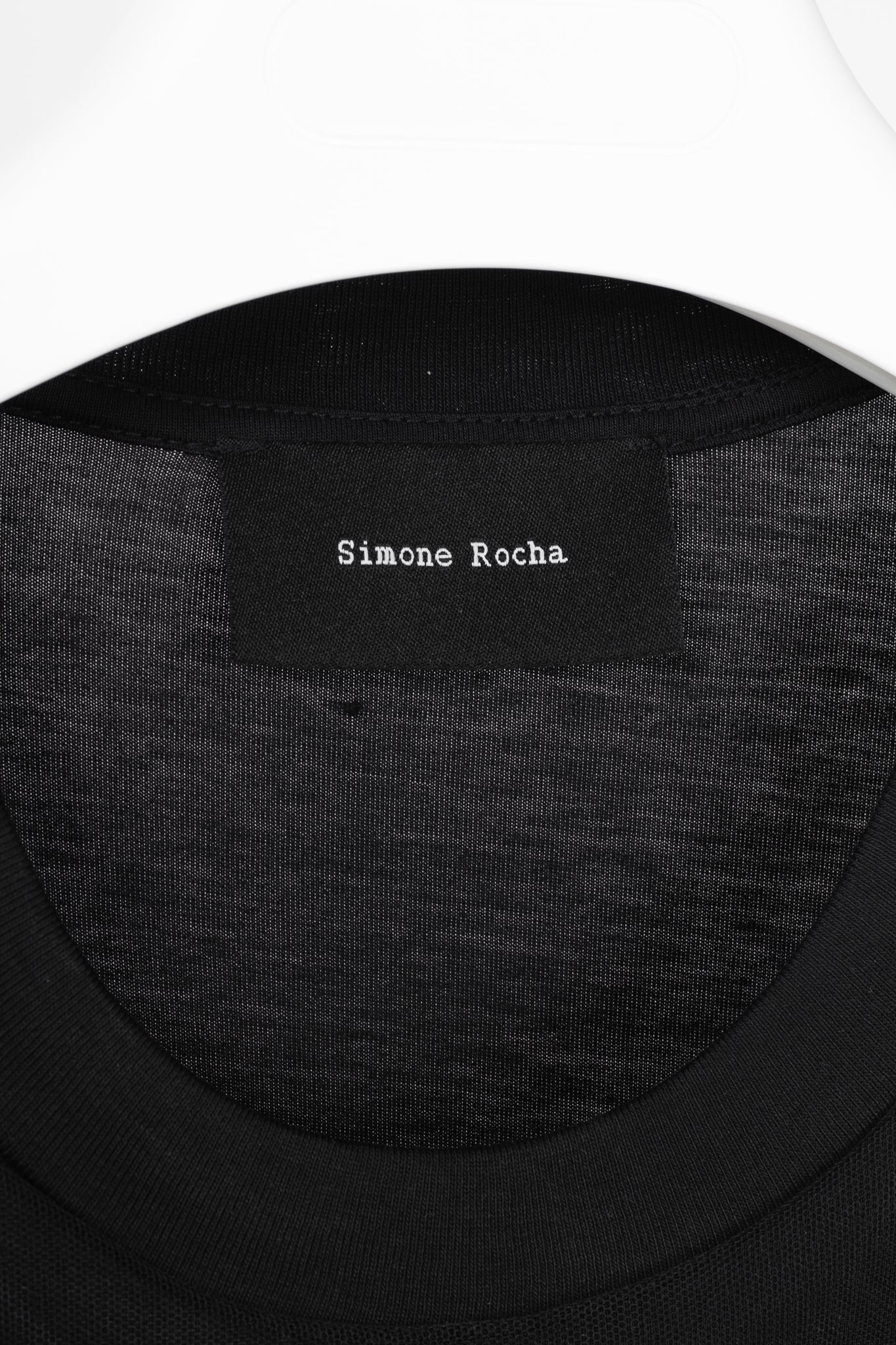 Simone Rocha Black Cotton Tulle-Overlay A-Line Midi Dress
