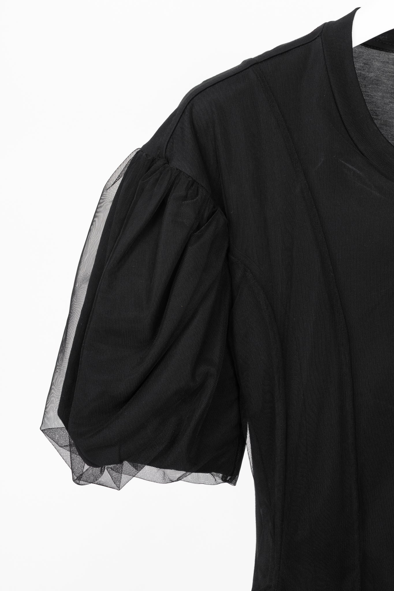 Simone Rocha Black Cotton Tulle-Overlay A-Line Midi Dress