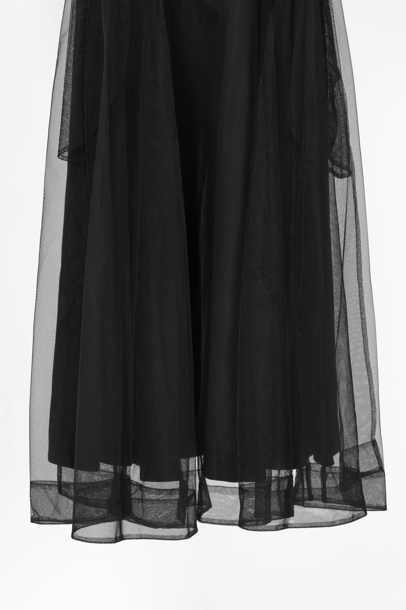 Simone Rocha Black Cotton Tulle-Overlay A-Line Midi Dress